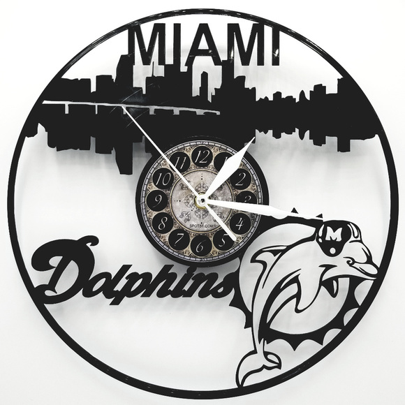 SPOT51.COM Other - Miami DOLPHINS vinyl record clock